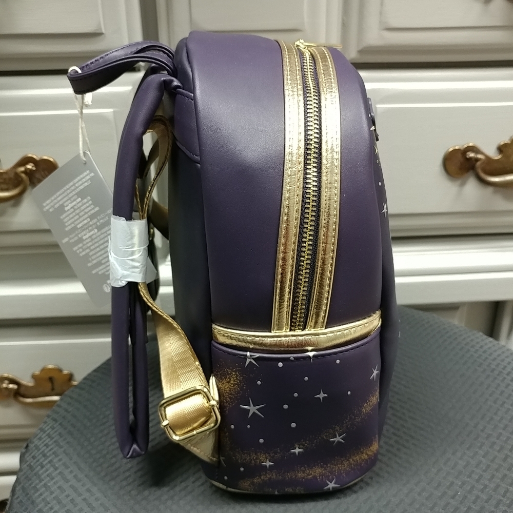 Loungefly Disney Wish Mini Backpack Disney Parks Asha and Star Purple & Gold - Picture 7 of 17